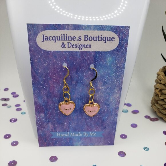 Hand Made Earrings  Metal Heart - Picture 3 of 3